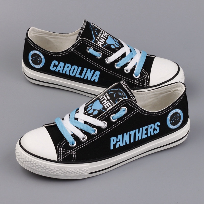 Women's Carolina Panthers Repeat Print Low Top Sneakers 001 Women's Carolina Panthers Repeat Print Low Top Sneakers 001